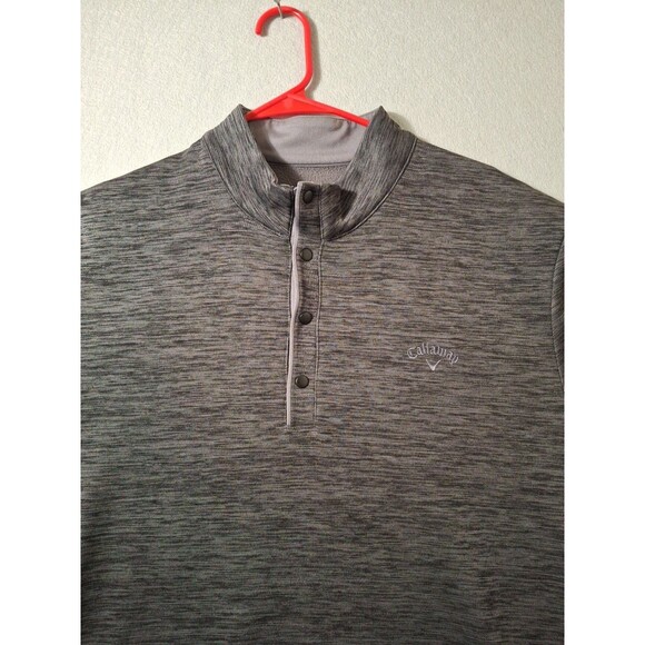 Callaway 1/4 “4-button” Golf Pullover Mens XL Sweater Jacket W/Pockets EUC - Picture 2 of 8